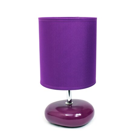 Simple Designs Stonies Small Stone Look Table Bedside Lamp, Purple LT2005-PRP